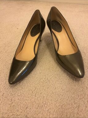 Cole Haan Gray Patent Pointed Toe Pumps